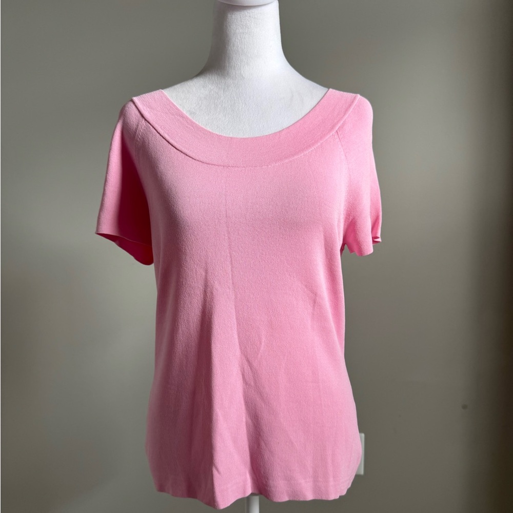 Talbots Pink Short Sleeve Scoop Neck Sweater